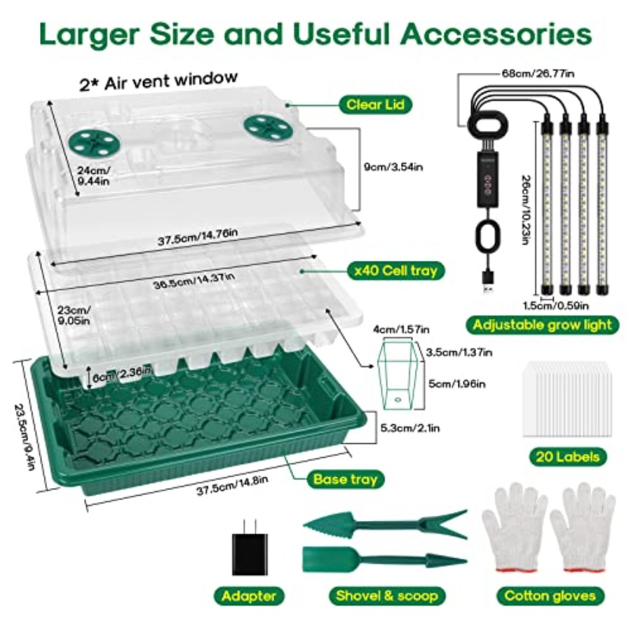 Seed Starter Tray with Grow Li - Humidity Dome Kit 评论和价格