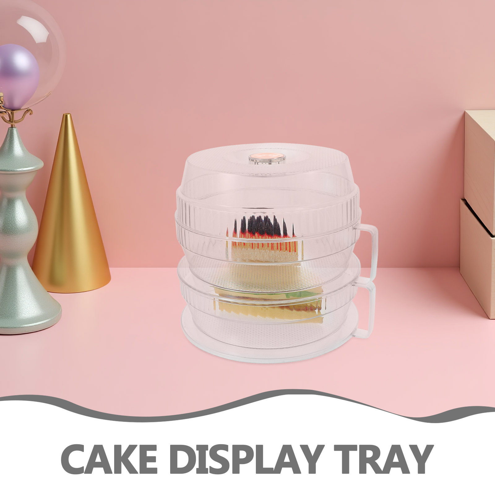1Set Cake Display Dome Stand C - Plastic Dome Clear 评论和价格