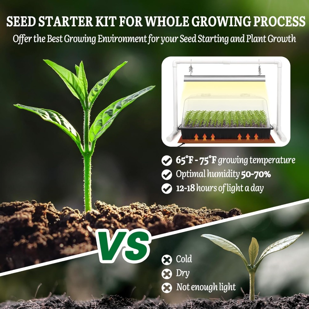 Seed Starter Kit with Grow Lig - Humidity Dome Kit 评论和价格