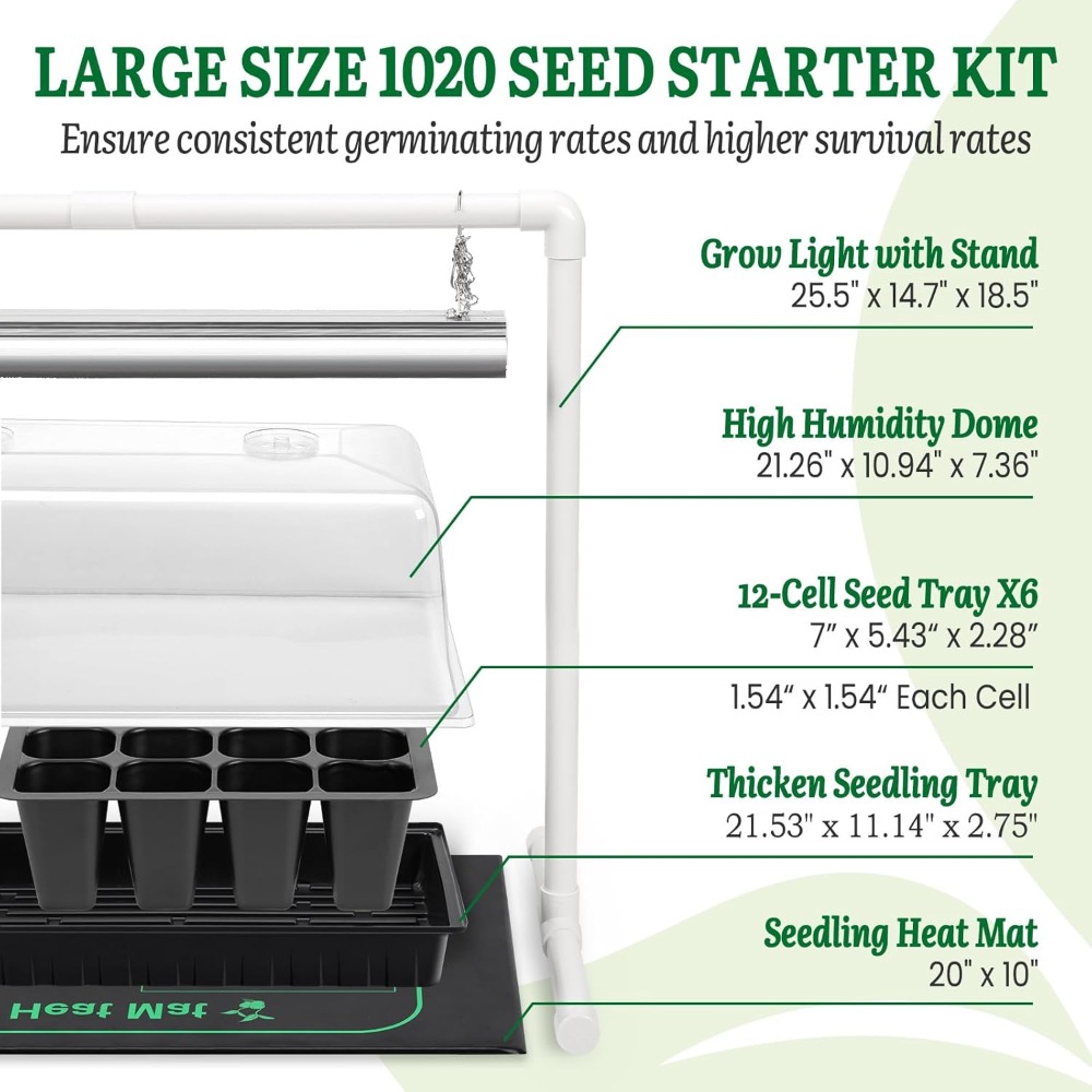 Seed Starter Kit with Grow Lig - Humidity Dome Kit 评论和价格