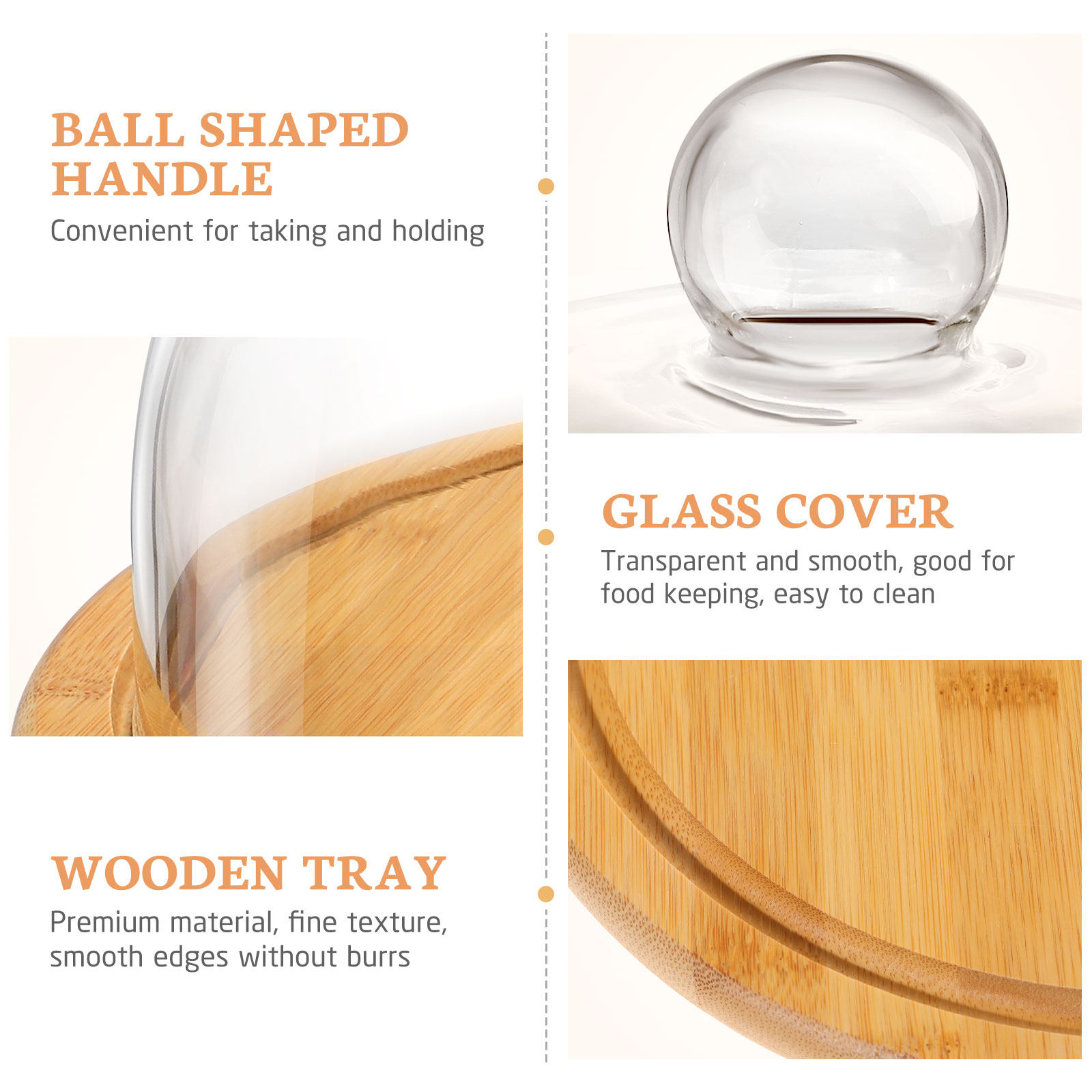 1Set Cake Holder Glass Dome Co - Plastic Dome Clear 评论和价格