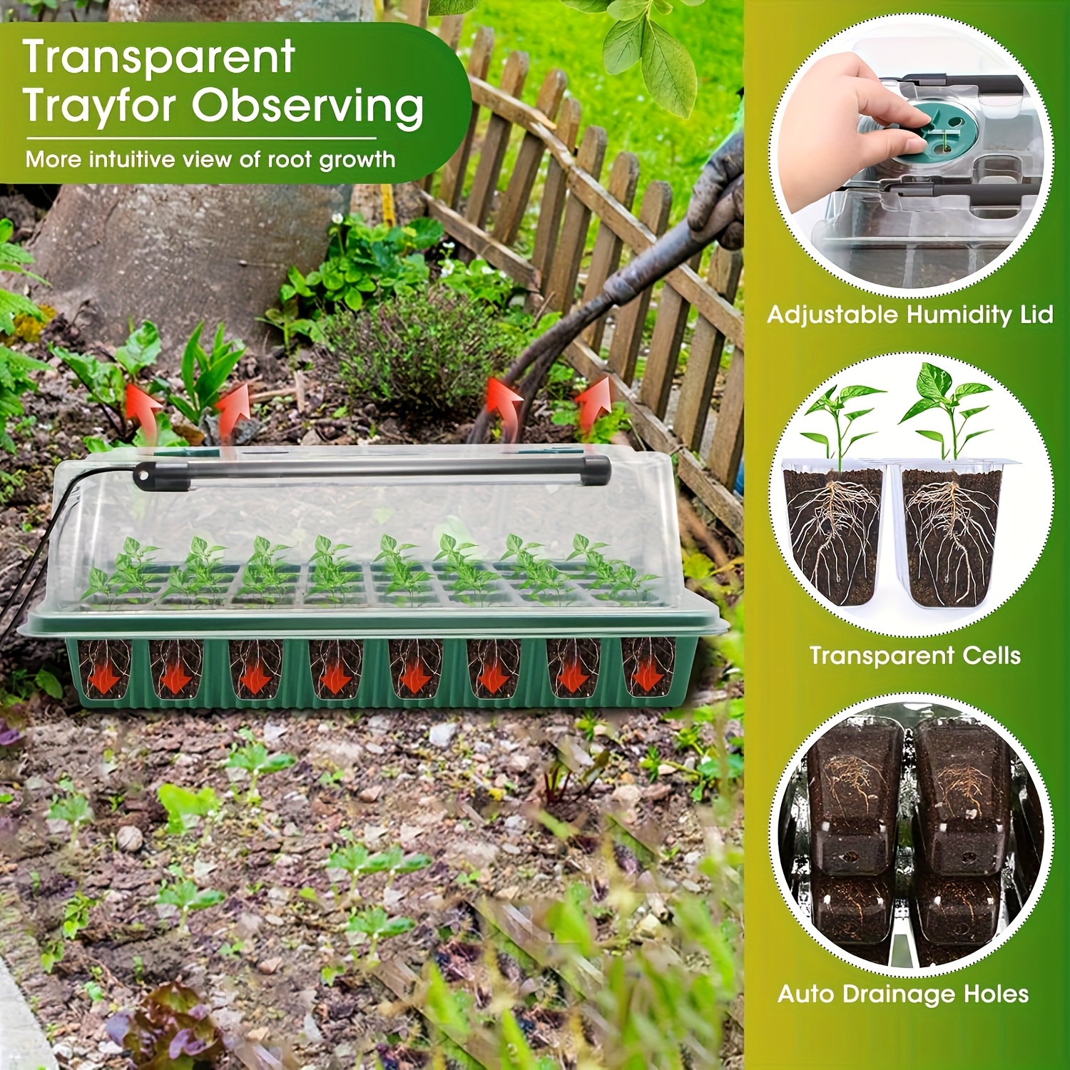 2PCS 72-Cell Seed Growing Kit  - Humidity Dome Kit 评论和价格