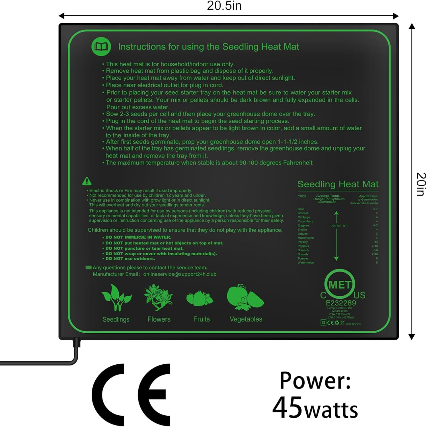 Seedling Heat Mat 10/25/50CM I - Rooting Gel Clone 评论和价格
